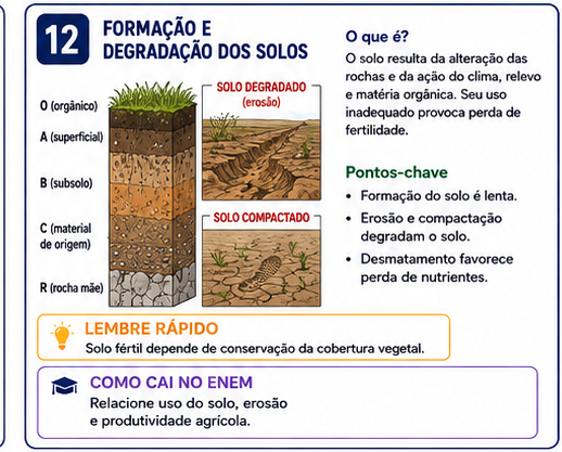 Flashcard: Formação e degradação dos solos