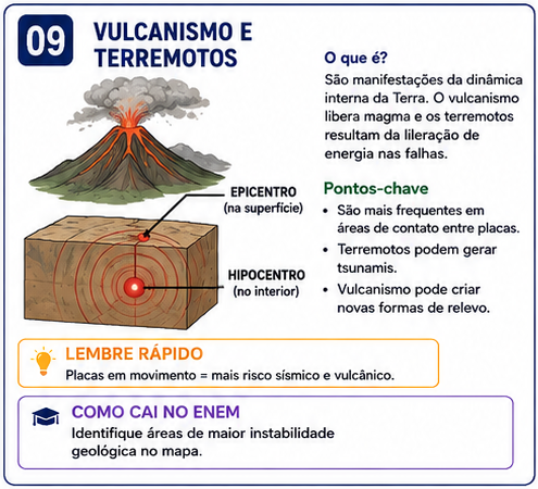 Flashcard: Vulcanismo e terremotos