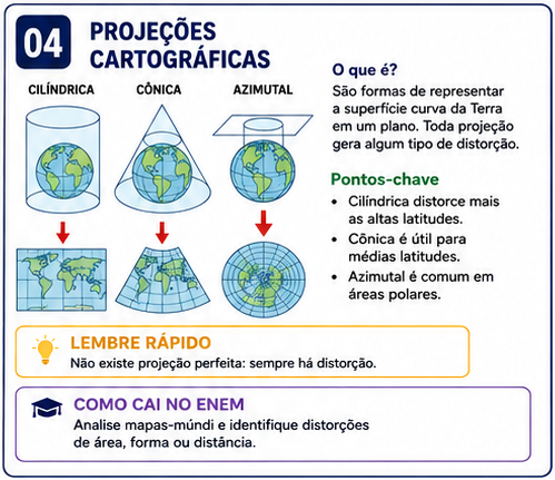 Flashcard: Projeções cartográficas